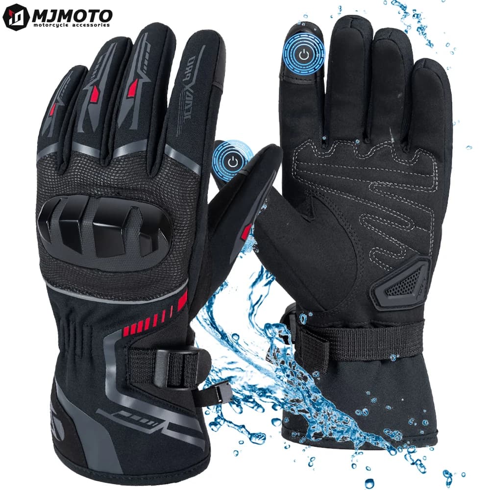 Gants de moto d'hiver pour hommes et femmes, imperméables, chauds et froids, pour équitation, écran tactile, pour ATV, UTV, course sur route, motoneige