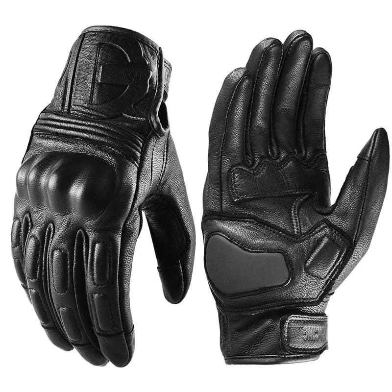 Gants de moto en cuir véritable, rétro, anti-chute, équipement de moto, gants coupe-vent toutes saisons