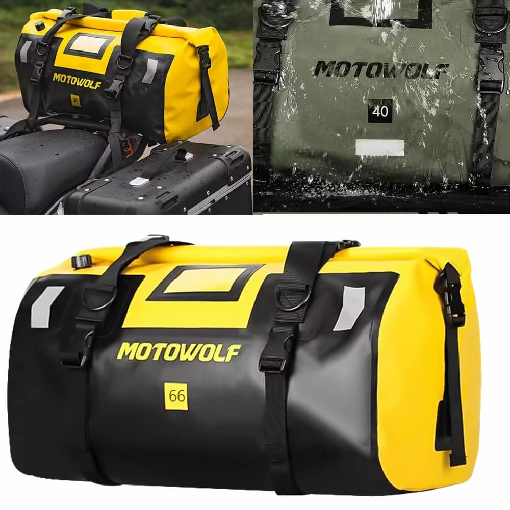 Sac arrière étanche pour moto, sac de voyage en plein air pour bagages secs, sac en rouleau 20 /40/66, sac à dos pour bagages de moto, sac de siège de moto