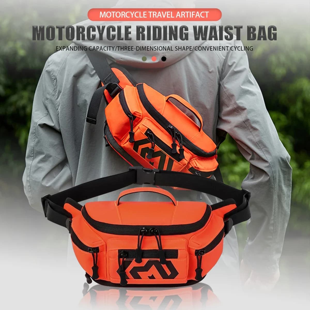 Sac banane étanche pour moto, homme et femme, avec plusieurs poches, sac de jambe, sac de ceinture pour moto, cyclisme et activités de plein air
