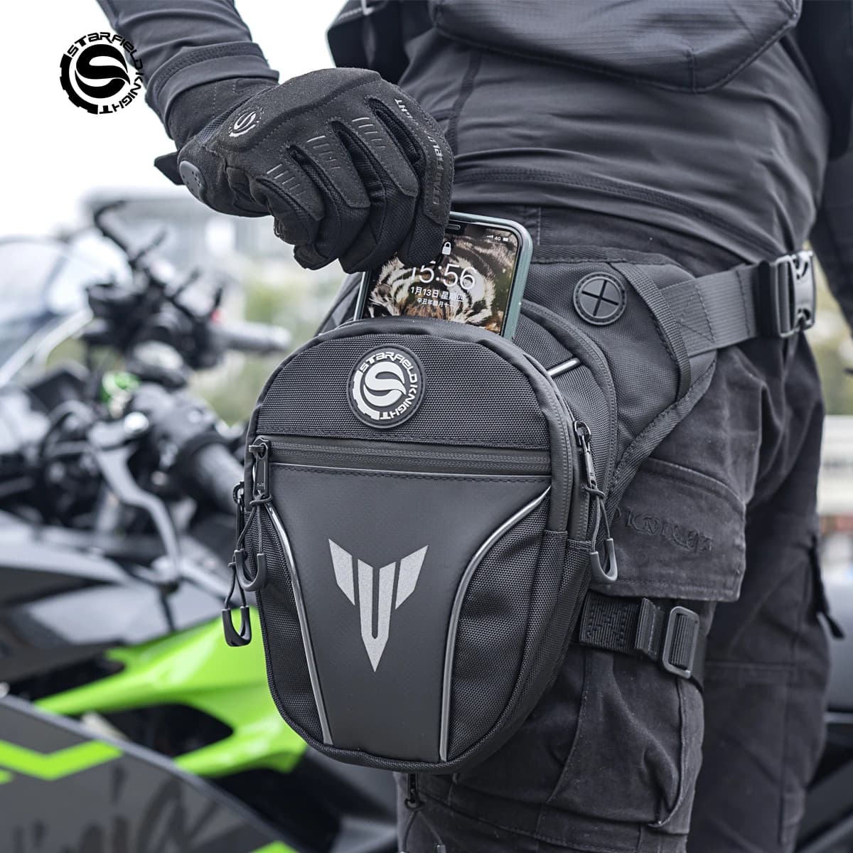 Sac de jambe de moto étanche, sac de taille multifonction pour hommes et femmes, équitation en plein air, course à pied
